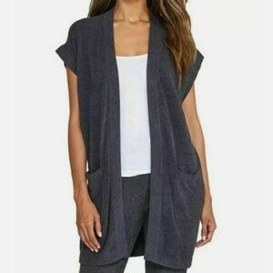Barefoot Dreams Women’s CozyChic Ultra Lite Sleeveless‎ Long Cardigan  Sz S
